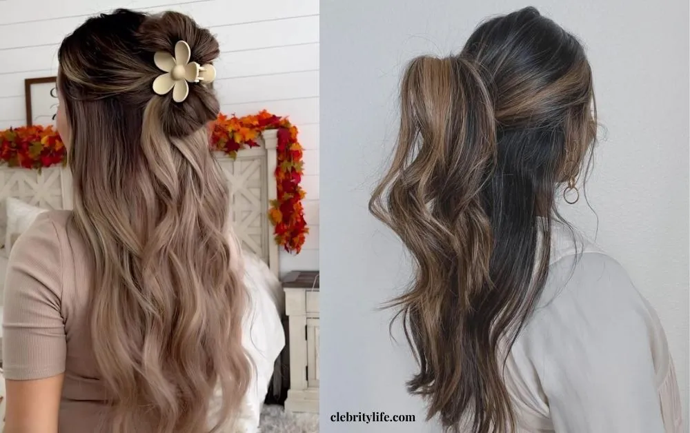 Elegant & Easy Claw Clip Hairstyles for Every Hair Type 4 Two Half-Up Half-Down Style with Claw Clip Styles