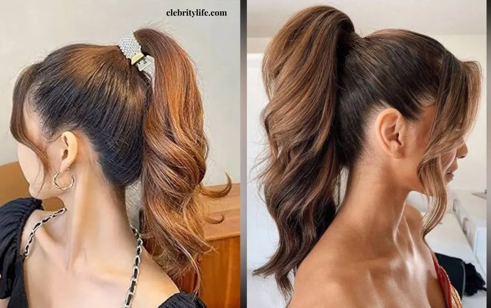 Elegant & Easy Claw Clip Hairstyles for Every Hair Type 7 Two High Pony Claw Clip Styles