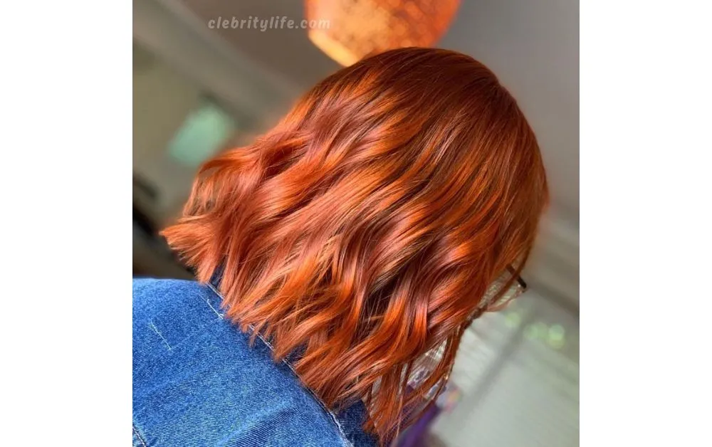 Burnt Orange Melt with Dark Roots look Hair