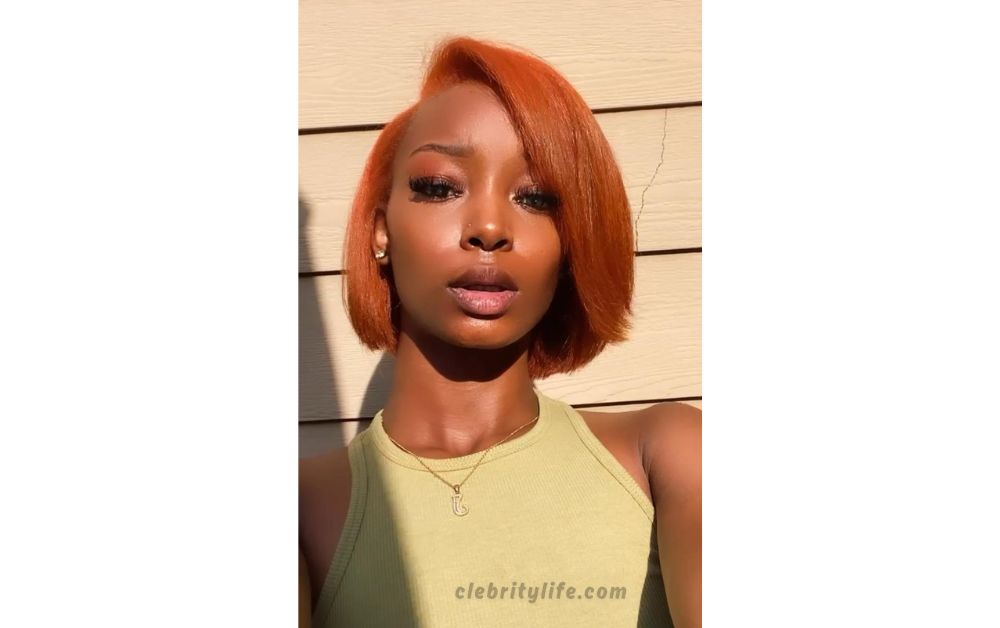 Ginger-Orange Bob Cut Hair look 